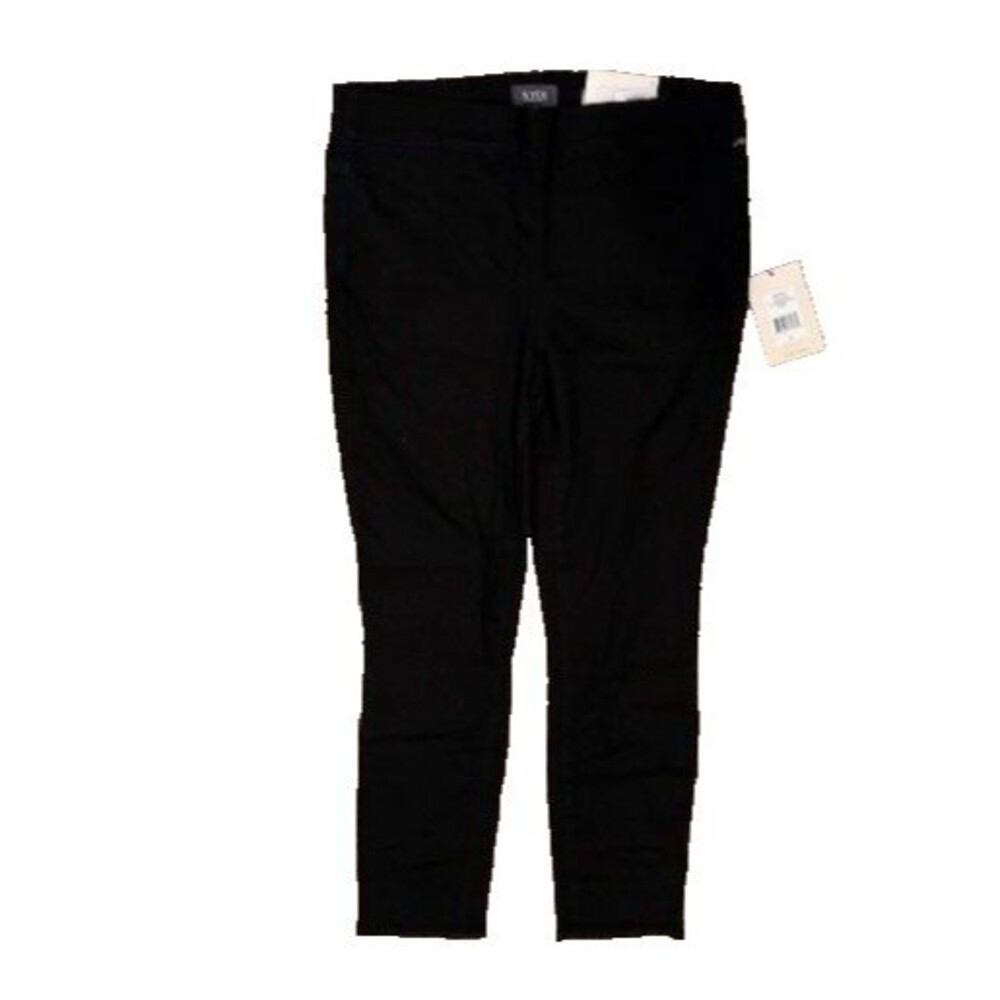 NYDJ Pull On Skinny Ankle Chino Style Cropped Pants Women's size 6 Black